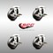 Service Caster 3 Inch 316SS Soft Rubber Wheel Swivel Bolt Hole Caster Set with Brake SCC SCC-SS316BH20S314-SRS-TLB-4 - alternate 3